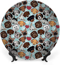 Ceramic Plates, Dog Lover Decorative Ceramic Plates, Canine Breeds Bulldog Chihuahua Siberians and Retriever, 10 Inch, Household Plates Decorative, Multicolor