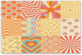 60S 70S Hippie Flower Placemats，Groovy Floral Table Mats for Kitchen Table Boho Vintage Flowers Groovy Aesthetic Placemats for Kids Girls Teens 18"x12" 6 PCS