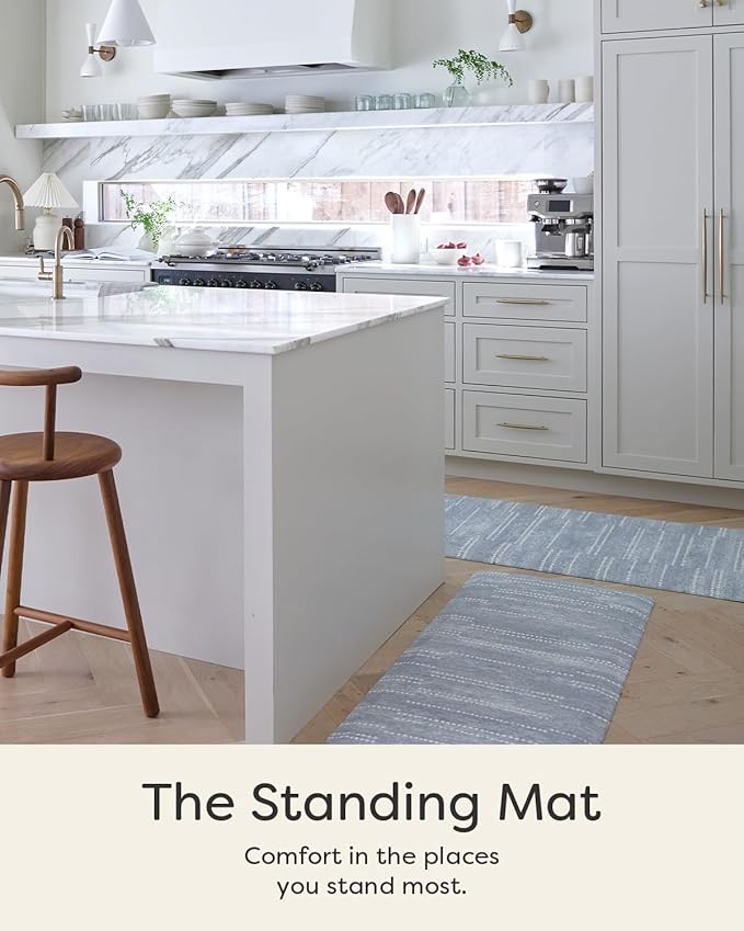 House of Noa Nama Standing Mat – Anti-Fatigue Cushioned Kitchen Mats for Floor | Ergonomic Bounce-Back Foam Kitchen Mats | Anti-Fatigue Mats for Kitchen & Standing | Aspen Dusk | 22"x72"