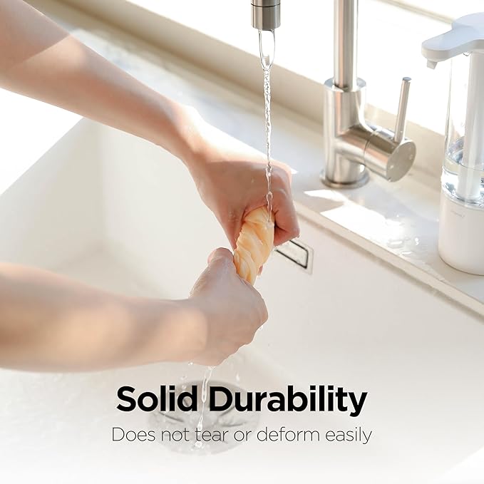 Meekly Daily Dish Cloth Cleaning Scrubber Sheet, Multi-Purpose Reusable Disposable Tear-Off Roll, Durable Washable Fast Dry Kitchen Towel for Kitchen Home Cleaning Use (30 Sheets) (Butter Cream)