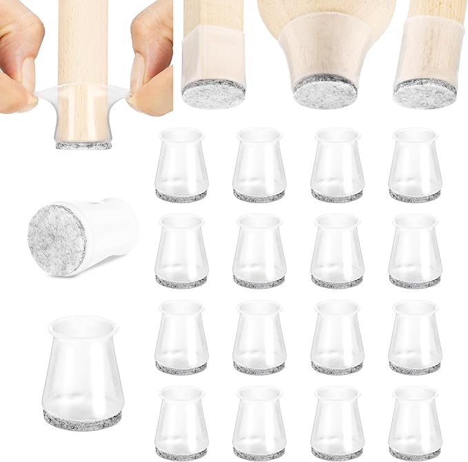 Aneaseit Chair Leg Floor Protectors - Felt Bottom Silicone Pads for Hardwood Floors & Furniture Feet - Chair Leg Caps - Rubber Caps for Chairs - Floor Protectors for Furniture