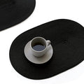 FunWheat Oval Braided Placemats Set of 8 Table Mats for Dining Tables Washable Heat Resistant Place Mats for Indoor Outdoor Use 12 x18 Inch(Oval Black, 8pcs)