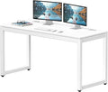 SHW 55-Inch Commercial-Grade Office Computer Desk, White