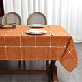 Zobesta Linen Table Cloth Rectangle Tables 60 x 84 Inch, Orange Linen Tablecloth Rectangle Washable Farmhouse Soft Boho Tablecloth for Outdoor, Party, Holiday, Picnic, Dining