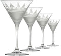 Rolf Glass Regatta 10oz Martini Cocktail Glass | Set of 4 Lead-Free Glasses | Proudly Made in the USA | Engraved Nautical Sailboat Martini Glasses