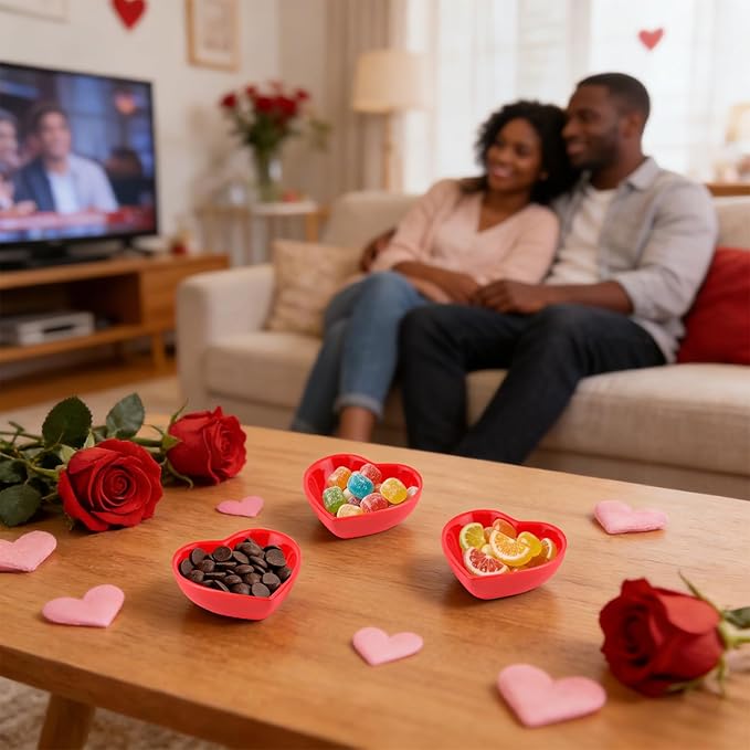 8PCS Heart Shaped Bowl Heart Bowl For Candy Lovers, Office Desk Decor, Home Snack Display, Valentine'S Day, Wedding Celebrations, Birthday Parties,Family Kitchen Use
