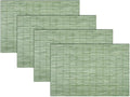 PIGCHCY Countryside Placemats Set of 4 Woven Heat Resistant Placemats Washable Easy to Clean Table Mats for Dining Room and Decor (Pear Green)