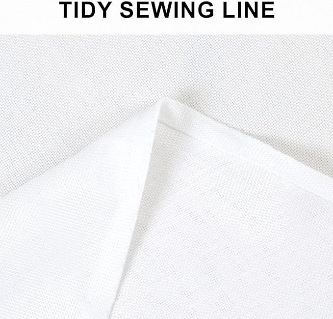 Hiasan Round Linen Table Cover 30 Inch - Wrinkle and Stain Resistant Washable Polyester Fabric Table Cloth for Dining Room Kitchen Party, White