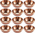 12 Pack Stainless Steel Sauce Dishes, Rose Gold Mini Saucers Bowl Round Seasoning Dishes Sushi Dipping Bowl Appetizer Plates, 3.15inch