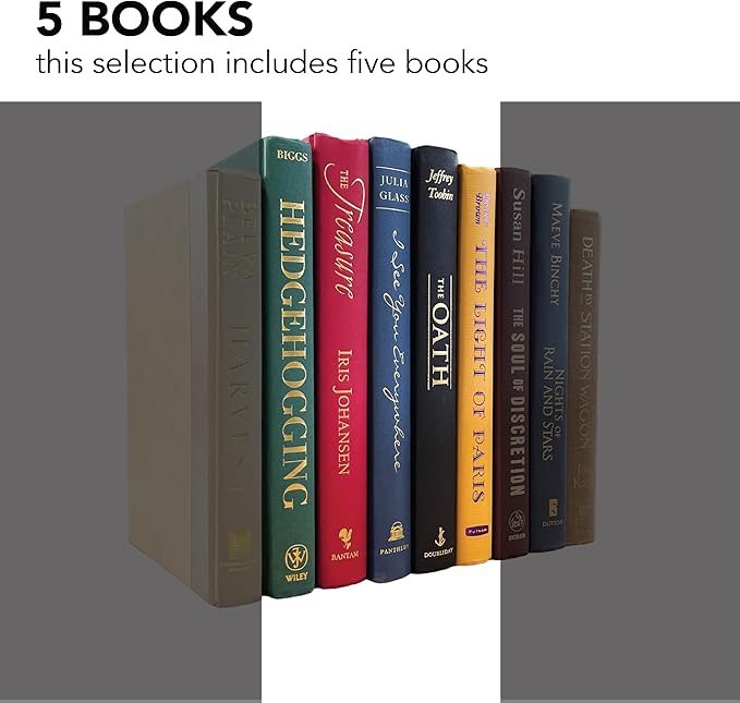 Real Books by Color® (Set of 5, Multicolor) Decorative Bookshelf Home Decor Shelf Styling Photo Prop