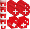 Switzerland Flag Birthday Party Supplies Set Plates Napkins Cups Tableware Kit for 16