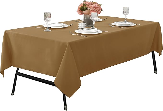 6-Pack 60x102 inch Coffee Table Cloths, Solid Stain and Wrinkle Resistant Oblong Tablecloth, Premium Plain Weave Polyester Fabric Rectangle Table Linen Covers for Hotel, Wedding
