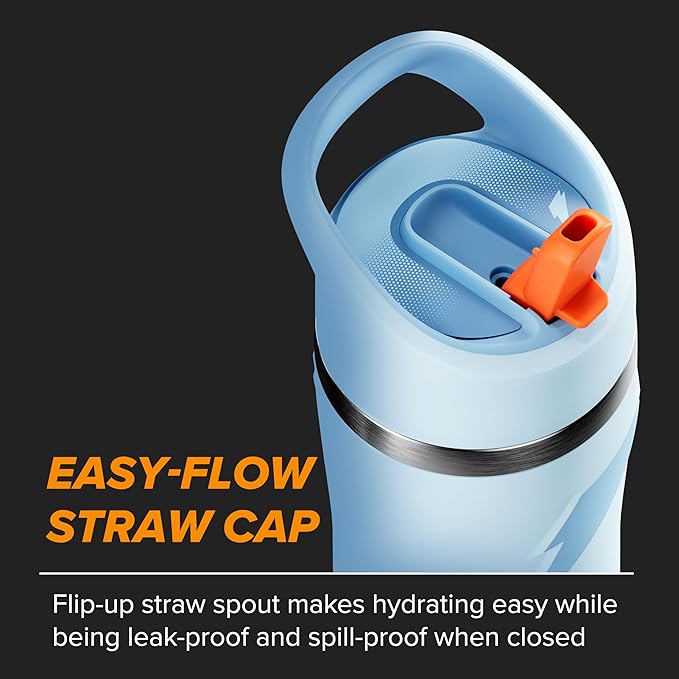 Gatorade 'Overtime' 32oz Stainless Steel Water Bottle, Straw Cap, Red/Blue