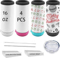 16oz 4pack Musical Speaker Insulated Mug, Straight Musical Mug with Straw, Lid, Reusable Travel Coffee Mug for Men and Women