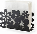 Mango Steam Tabletop Napkin/Tissue & Letter Holder For Home, Kitchen, Restaurants (Flower, Black)