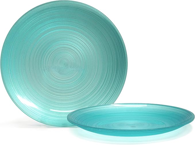 " OCCASIONS " 240 Plates Pack,(120 Guests) Premium Wedding Party Disposable Plastic Plates Set -120 x 10'' Dinner + 120 x 7'' Salad/Dessert (Belize, Aqua)