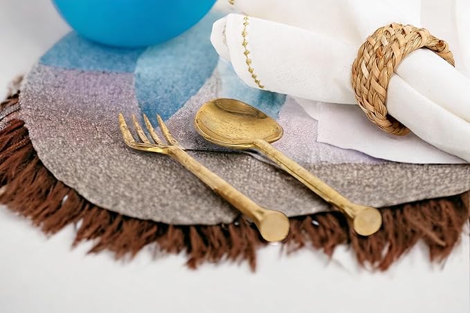 CLEENTABLE Jute Napkin Ring, Nautical Woven Napkin Rings Set of 12 - Handcrafted Cane Table Decor, 1.5" Diameter Coastal Napkin Holders for Weddings, Parties & Everyday Dining (Natural)