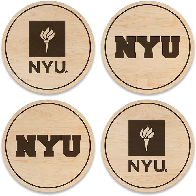 LazerEdge New York Violets Wooden Coaster Set - Maple Wood - Officially Licensed Product - 4-Pack