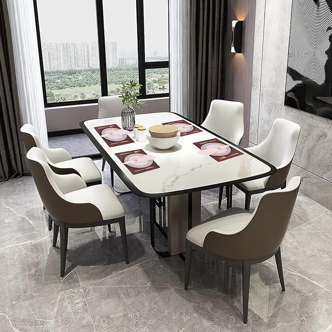 Reusable Faux Leather Eco-Friendly Placemats Set of 4,Wipeable Soft Place Mats,Waterproof&Oilproof Table Mats,Washable,Heat-Resistant,Non-Slip for Kitchen(Brown,4)