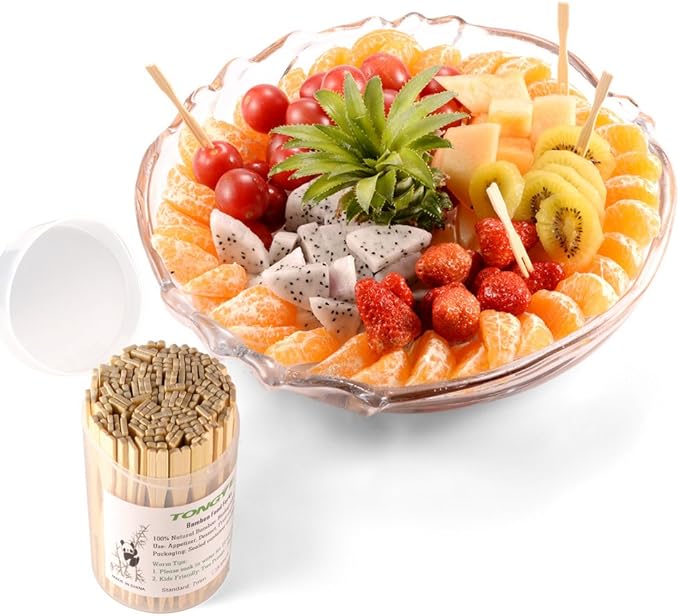[2 Packs of 110 PCS] 3.5 inch Appetizer Forks, Mini Forks for Appetizers, Cocktail Forks Appetizer Forks, Bamboo Toothpicks for Appetizer, Wooden Forks Food Picks for Fruit, Charcuterie Accessories.