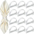 KPOSIYA Napkin Rings Set of 36, Metal Silver Napkin Rings Bulk for Table Settings, D-Shape Napkin Holders Rings for Dinner Table Decor, Easter, Fall,Thanksgiving, Christmas, Party,（Silver 36 pcs）
