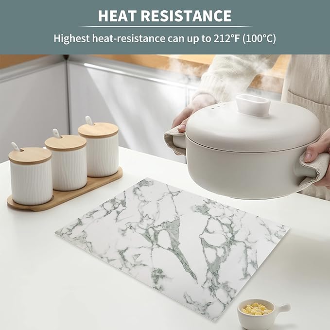 Leather Placemats Set of 6, Marble Placemats for Dinner Table Mats Heat Resistant Placemats Washable Insulation Table Mat Kitchen Marble Place Mats Nordic Style