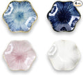 Ceramic Jewelry Tray Ring Dish, 4.33 Inch Key Bowl Ceramic Tray 4PCS, Ttrinket Dish Jewelry Dish, Home Decoration, Gifts for Girlfriend Daughter Mother,Mother's Day Gift