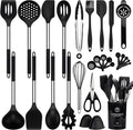 Silicone Kitchen Utensils Set, 28 Pcs Cooking Utensils Set 446°F Heat Resistant Spatula Set, Food Grade Silicone and Stainless Steel Handle Kitchen Gadgets for Nonstick Cookware BPA Free