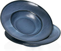Pasta Plates with Rim 14 oz, Soup Bowl Pasta Bowl Set of 2, Shallow Bowl Plate, Ceramic Wide Rimmed Soup Bowl, Best choice for high-end restaurants, hotels, and foodies,11 Inch Blue