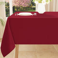 Smiry Rectangle Table Cloth, Waterproof Anti-Scratch Polyester Tablecloth, Decorative Washable Fabric Table Cover for Dining, Buffet, Parties and Outdoor, 60x120, Wine Red