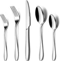 LIANYU Silverware Flatware Set for 8, 40 Piece Stainless Steel Cutlery Set Include Forks Spoons Knives, Eating Utensils for Home Kitchen Restaurant Tableware, Mirror Finish, Dishwasher Safe