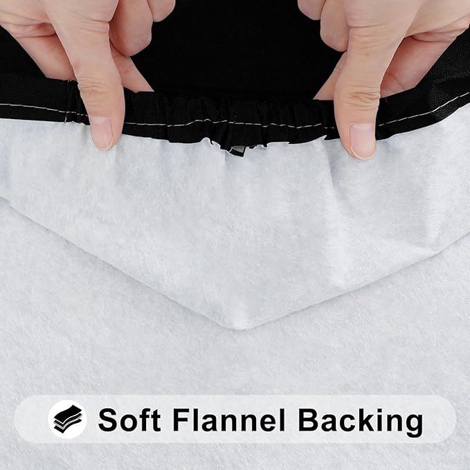 Smiry Rectangle Tablecloth, Elastic Fitted Flannel Backed Vinyl Tablecloths for 5ft Folding Tables, Waterproof Wipeable Table Covers for Indoor, Outdoor, Picnic and Camping (Black, 36"x60")