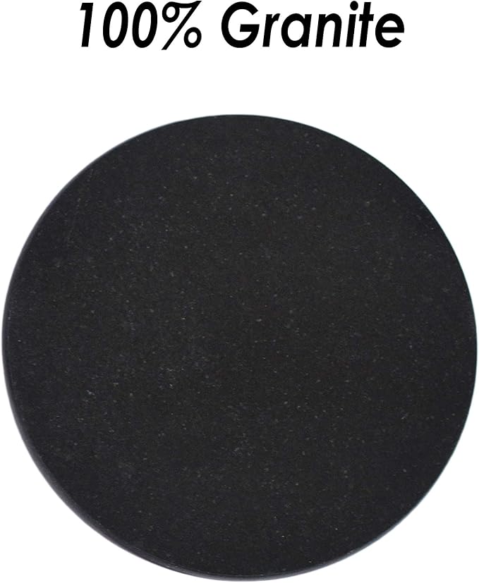 Black Granite Round Stone Coasters Polished Best Granite Stone Coasters with a fine Color and Solid Build Material Set of 4 (Set of 6)