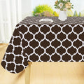 Smiry Rectangle Table Cloth Cover, Waterproof Vinyl Tablecloth with Flannel Backing for Rectangle Tables, Wipeable Spillproof Plastic Tablecloths for Dining, Camping, Indoor, Outdoor (60"x84", Coffee)