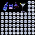 LED Drink Coaster, 60 Pack White, Round, Plastic, 24+ Hour Battery Life, 3 Lighting Modes