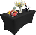 RELIANCER 1 Pack Stretch Spandex Table Covers for Rectangular Tables,8FT Elastic Fitted Tablecloth,Universal Rectangular Table Cloth Protector for Outdoor Party,Wedding,Bar,Birthday,Banquet,Events