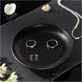 Lolalet Handmade Ceramic Ring Dish Jewelry Tray Plate with Initial, Small Monogram Gift for Her Women Girls Mother, Hostess, Engagement, Bridal Shower, Maid of Honor, Bridesmaid, Birthday, Christmas