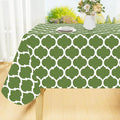 Smiry Rectangle Table Cloth, Waterproof Vinyl Tablecloth with Flannel Backing for Rectangle Tables, Wipeable Spillproof Plastic Tablecloths for Dining, Camping, Indoor and Outdoor (60"x102", Green)
