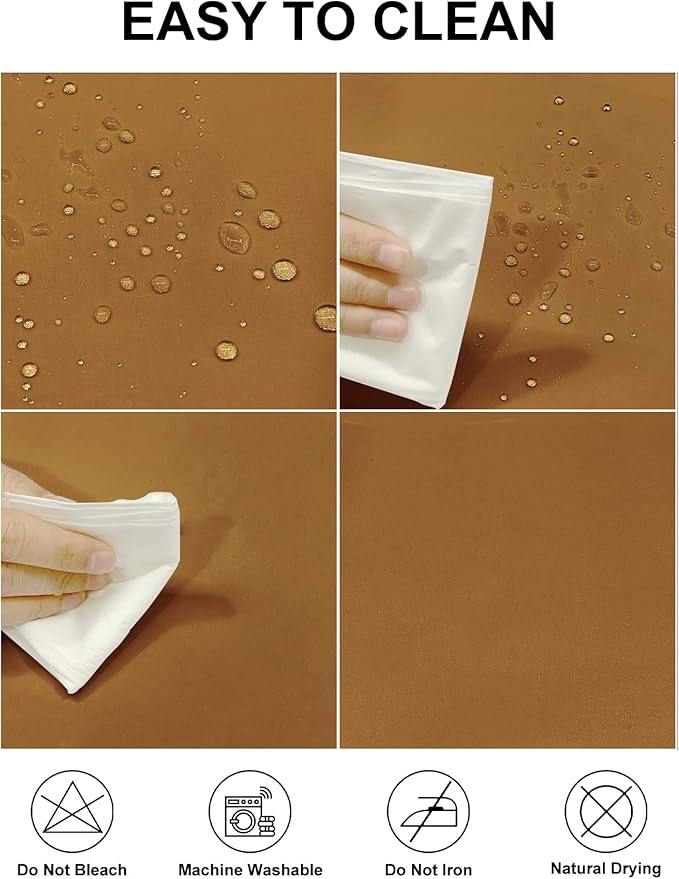 Fokitut 2 Pack Waterproof Rectangle Tablecloth, 60x84 Inch, Stain Resistant and Wrinkle Polyester Table Cloth, Fabric Table Cover for Kitchen Dining, Wedding, Party, Holiday Dinner-Gold