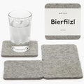 Graf Lantz - Bierfilzl Merino Wool Square Coasters Set of 4 - Granite (4"x4"x5mm) - Absorbs 30% of Weight - Natural German Wool - Heat Resistant, Sustainable, Reusable - Home Decor, Coffee Table Decor