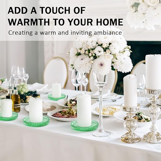 Vintage Glass Coasters, GOH DODD Set of 8 Crystal Coasters Tabletop Protection for Drinks, Home Decor, Kitchen, Living Room, Patio, Wedding, Party, Housewarming Gifts, Clear Green