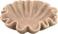 10" Large Handmade Decorative Bowl decor , Handicraft Scalloped Bowls for Modern Home Decor,Ruffle Decor,Key Bowl for Entry Table,Decorative Fruit Bowl for Kitchen Counter,Artificial Stone Beige
