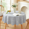 Zobesta 60 Inch Round Tablecloth Blue, Linen Round Table Cloth 60 Inch Washable Farmhouse Soft Boho Tablecloth for Outdoor, Party, Holiday, Picnic, Dining