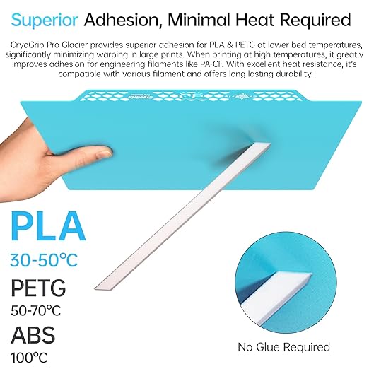 BIQU CryoGrip Pro Glacier Panda Build Plate for Voron 300/QIDI Plus 4 3D Printers 300x300mm Double Sided Upgrade Build Plate Removable Surface Platform