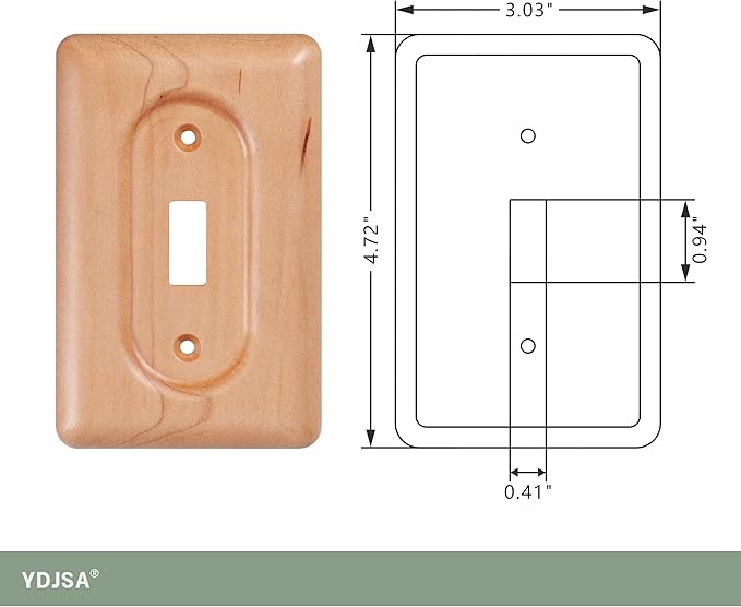 Vintage Rocker Switch Cover Plate - Maple Wood Light Switch Cover For Classic Decor
