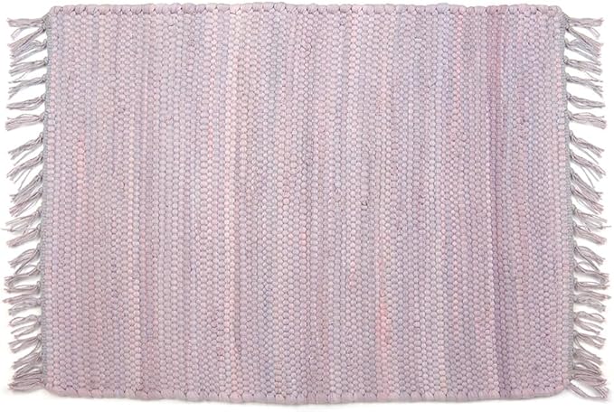 PILLOWPIA Handcrafted Chindi Placemat – 100% Cotton, Handwoven Boho Table Décor, Eco-Friendly Farmhouse Kitchen & Dining Table Mat, Rustic Washable Table Setting Accessory – Lilac