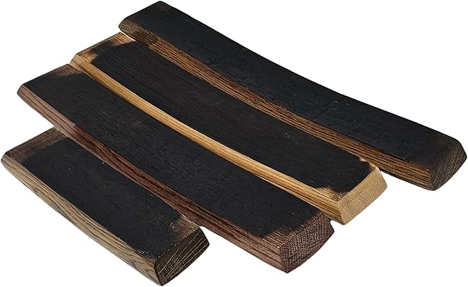 Barrel Stave Premium 5 Glass Whiskey Flight Serving Tray with Glencairn Glasses, Dark Walnut