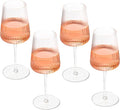 Crutello Modern Wine Glasses 17 oz Glassware, Set of 4, Unique Fluted Glassware with Vintage Ripple Texture, Art Deco Red or White Wine Fancy Glasses