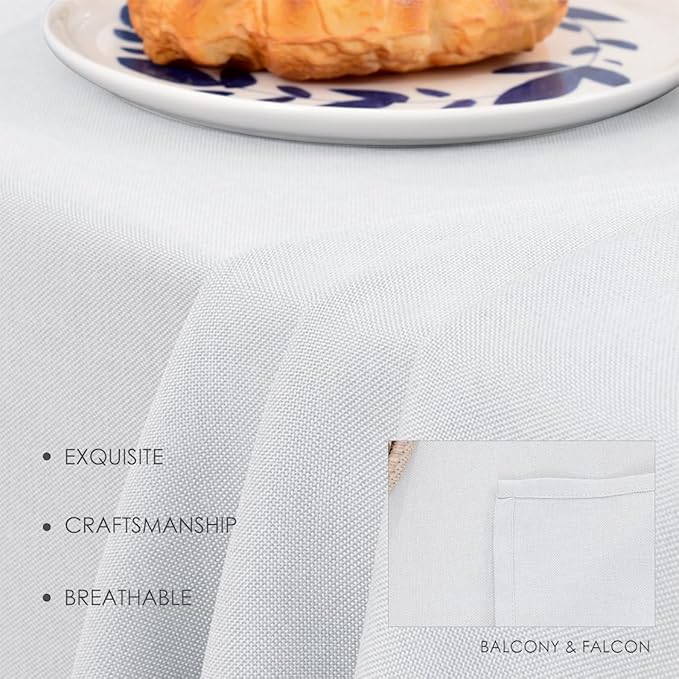 BALCONY & FALCON Rectangle Table Cloth – Waterproof, Wrinkle-Resistant & Dust-Proof Farmhouse Tablecloth for Dining, Kitchen, Party Decorations, Outdoor Patio, Baby Shower (Owl Gray, 55" x 71")
