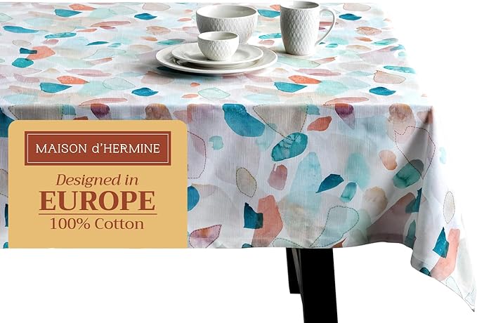 Maison d' Hermine Table Cloth Rectangle Table 100% Cotton 70 x 90 Inches Tablecloth Reusable Decorative for Dining Room Farmhouse Home Valentines Day Decorations Spring Summer - Summer Picnic